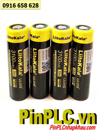 LiitoKala Lii-31S, Pin sạc 18650 Lithium 3.7v LiitoKala Lii-31S (3100,11.5Wh, Xả 35A)